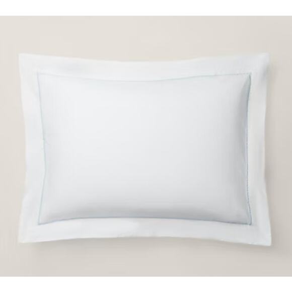 NWT Ralph Lauren Palmer Percale Standard Pillow Sham Sky Blue Organic Cotton - Picture 1 of 6